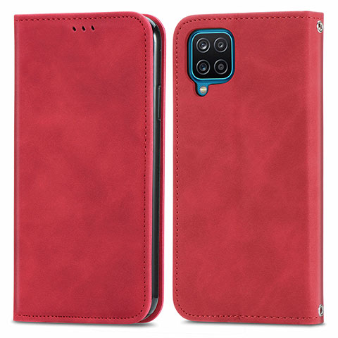 Funda de Cuero Cartera con Soporte Carcasa S04D para Samsung Galaxy A22 4G Rojo