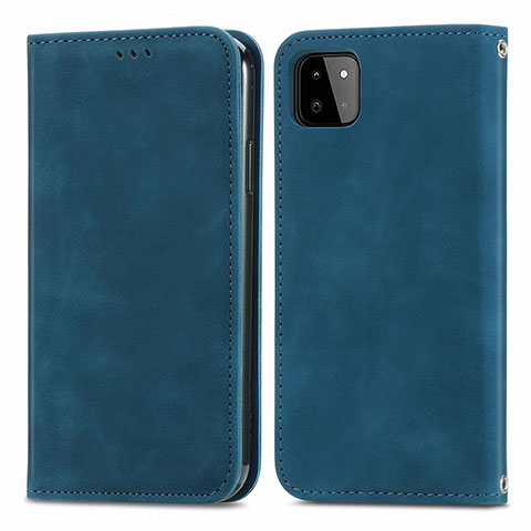 Funda de Cuero Cartera con Soporte Carcasa S04D para Samsung Galaxy A22s 5G Azul