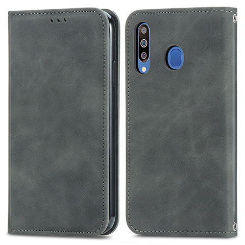 Funda de Cuero Cartera con Soporte Carcasa S04D para Samsung Galaxy A40s Gris