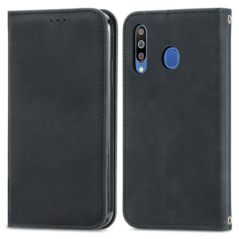 Funda de Cuero Cartera con Soporte Carcasa S04D para Samsung Galaxy A40s Negro