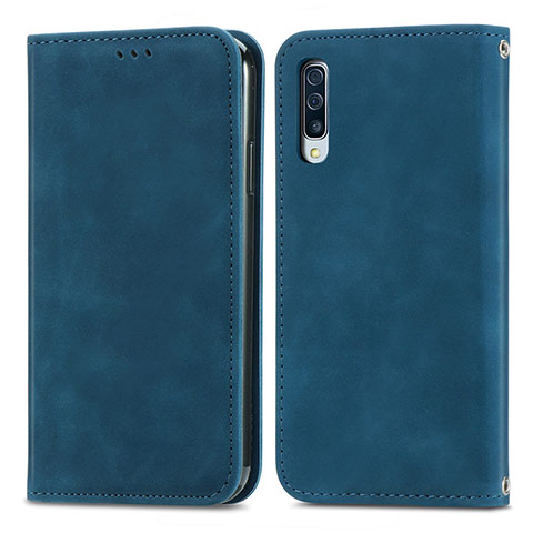 Funda de Cuero Cartera con Soporte Carcasa S04D para Samsung Galaxy A50 Azul