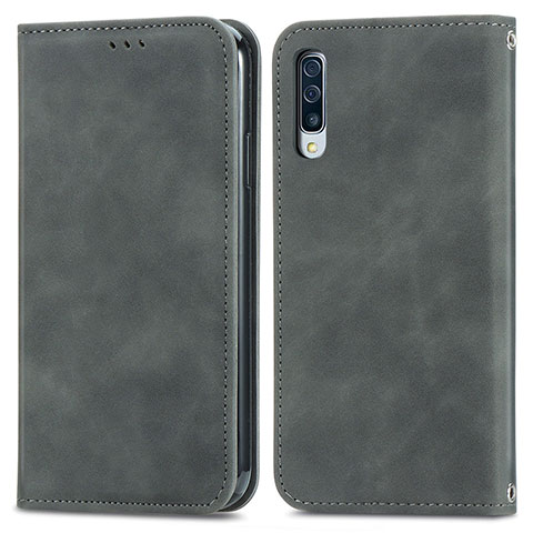 Funda de Cuero Cartera con Soporte Carcasa S04D para Samsung Galaxy A50 Gris