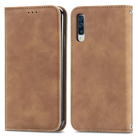 Funda de Cuero Cartera con Soporte Carcasa S04D para Samsung Galaxy A50 Marron