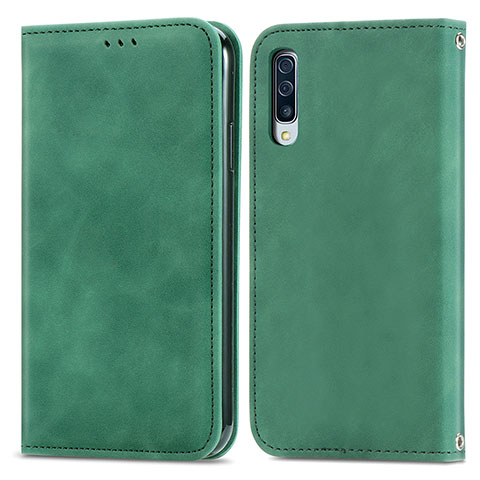 Funda de Cuero Cartera con Soporte Carcasa S04D para Samsung Galaxy A50 Verde