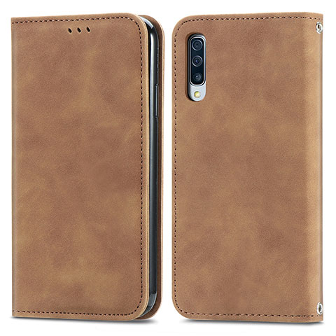 Funda de Cuero Cartera con Soporte Carcasa S04D para Samsung Galaxy A50S Marron