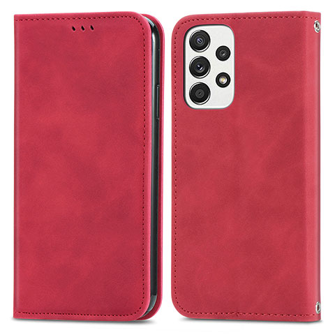 Funda de Cuero Cartera con Soporte Carcasa S04D para Samsung Galaxy A53 5G Rojo