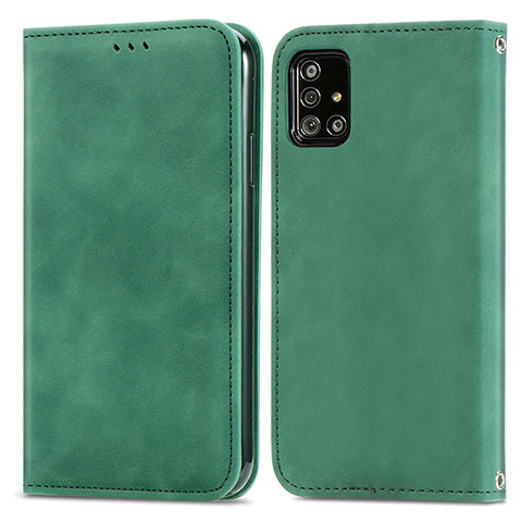 Funda de Cuero Cartera con Soporte Carcasa S04D para Samsung Galaxy A71 4G A715 Verde