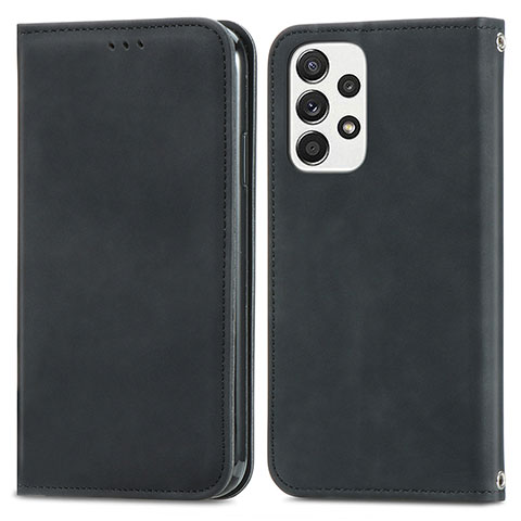 Funda de Cuero Cartera con Soporte Carcasa S04D para Samsung Galaxy A73 5G Negro