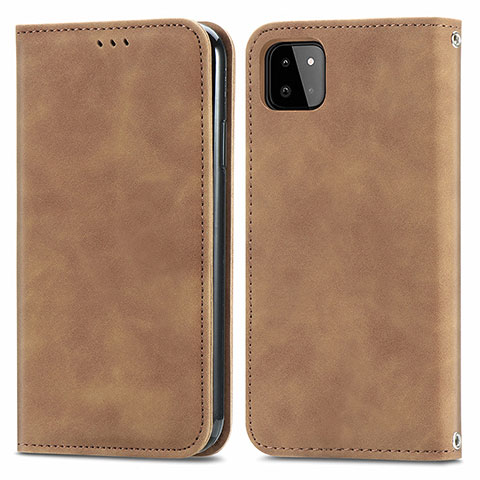 Funda de Cuero Cartera con Soporte Carcasa S04D para Samsung Galaxy F42 5G Marron