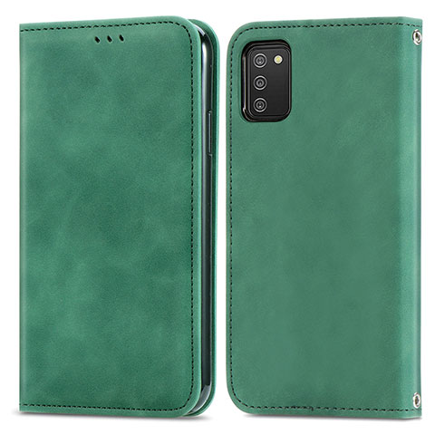 Funda de Cuero Cartera con Soporte Carcasa S04D para Samsung Galaxy M02s Verde