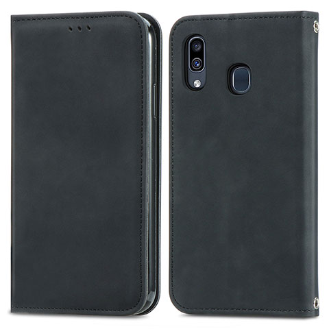 Funda de Cuero Cartera con Soporte Carcasa S04D para Samsung Galaxy M10S Negro