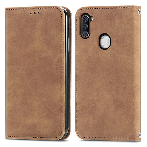 Funda de Cuero Cartera con Soporte Carcasa S04D para Samsung Galaxy M11 Marron