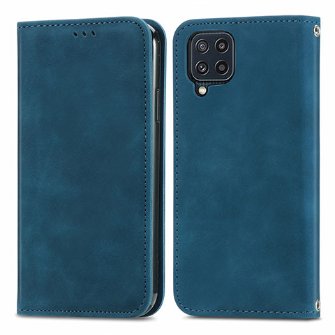 Funda de Cuero Cartera con Soporte Carcasa S04D para Samsung Galaxy M32 4G Azul