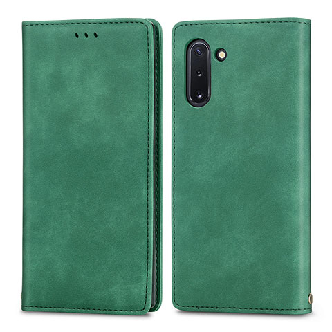 Funda de Cuero Cartera con Soporte Carcasa S04D para Samsung Galaxy Note 10 5G Verde