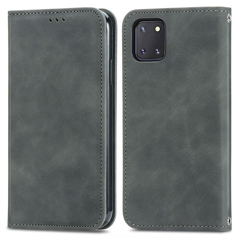 Funda de Cuero Cartera con Soporte Carcasa S04D para Samsung Galaxy Note 10 Lite Gris