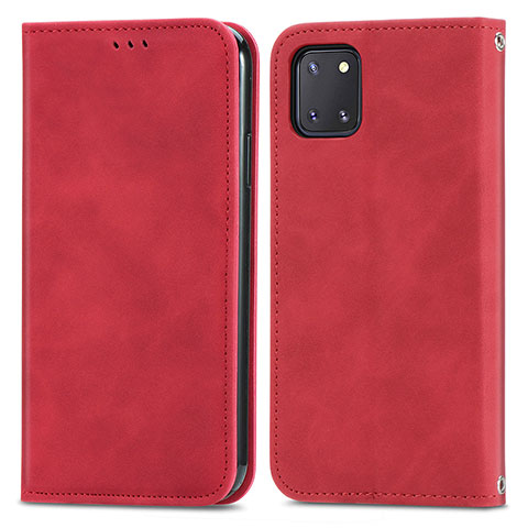 Funda de Cuero Cartera con Soporte Carcasa S04D para Samsung Galaxy Note 10 Lite Rojo