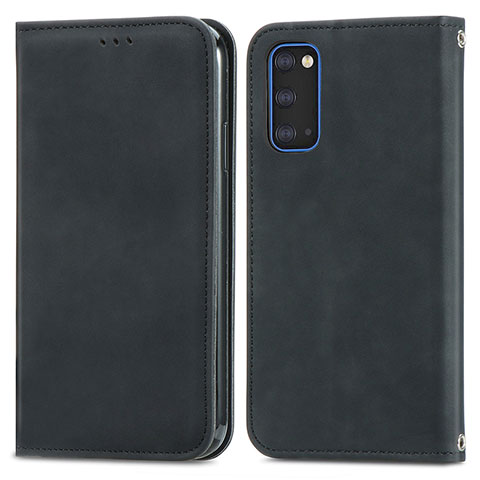 Funda de Cuero Cartera con Soporte Carcasa S04D para Samsung Galaxy S20 5G Negro