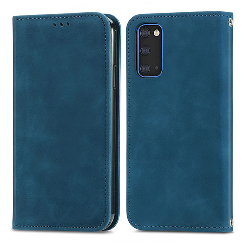 Funda de Cuero Cartera con Soporte Carcasa S04D para Samsung Galaxy S20 Azul