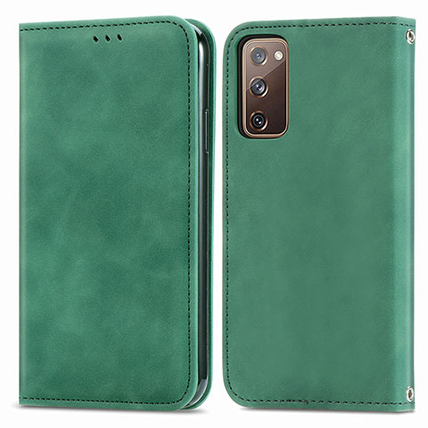 Funda de Cuero Cartera con Soporte Carcasa S04D para Samsung Galaxy S20 FE 5G Verde