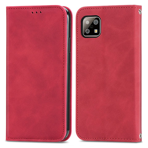 Funda de Cuero Cartera con Soporte Carcasa S04D para Sharp Aquos Sense6 Rojo