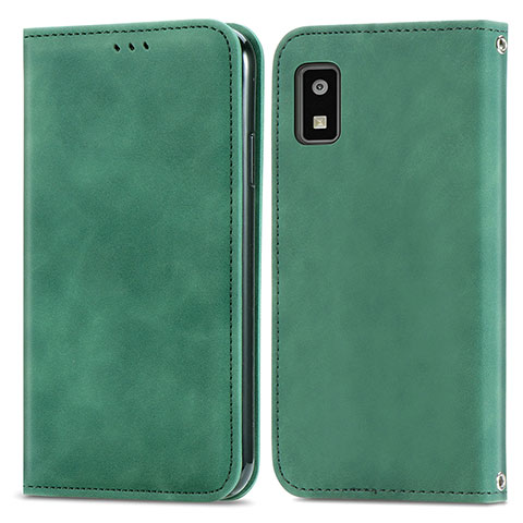 Funda de Cuero Cartera con Soporte Carcasa S04D para Sharp Aquos wish Verde