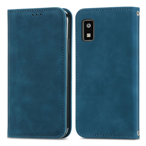 Funda de Cuero Cartera con Soporte Carcasa S04D para Sharp Aquos wish2 Azul