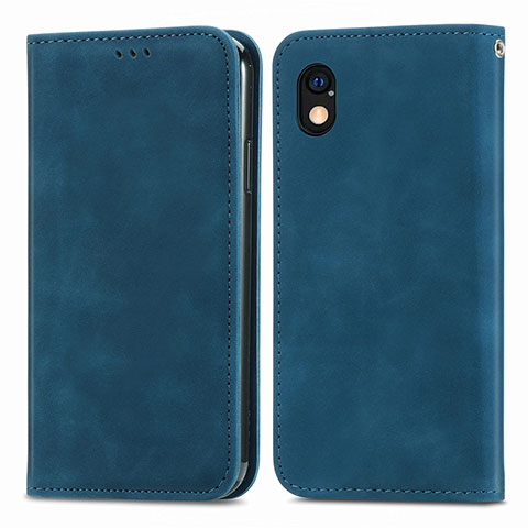 Funda de Cuero Cartera con Soporte Carcasa S04D para Sony Xperia Ace III Azul