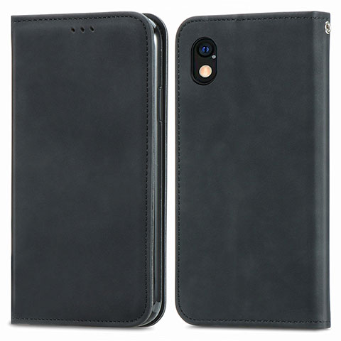 Funda de Cuero Cartera con Soporte Carcasa S04D para Sony Xperia Ace III Negro