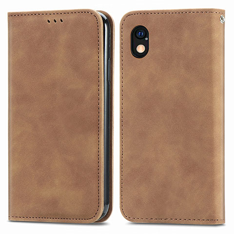 Funda de Cuero Cartera con Soporte Carcasa S04D para Sony Xperia Ace III SO-53C Marron