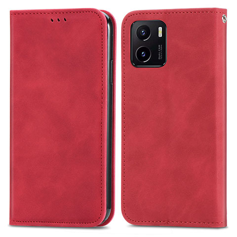 Funda de Cuero Cartera con Soporte Carcasa S04D para Vivo iQOO U5x Rojo