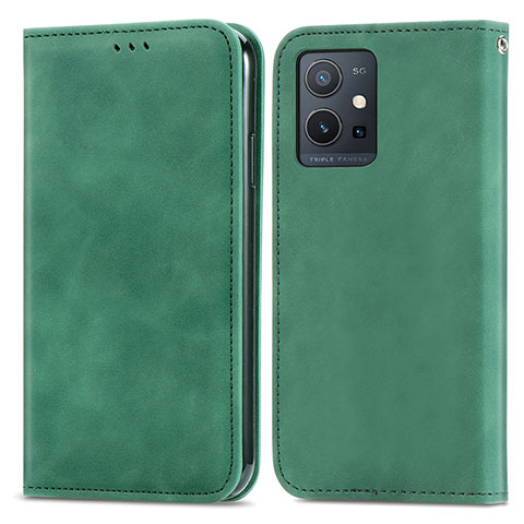 Funda de Cuero Cartera con Soporte Carcasa S04D para Vivo iQOO Z6 5G Verde