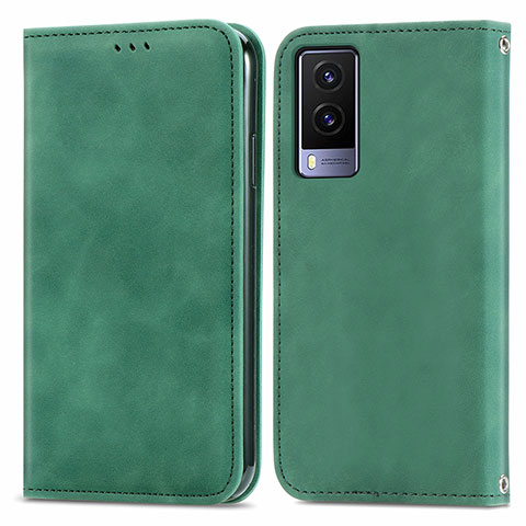 Funda de Cuero Cartera con Soporte Carcasa S04D para Vivo V21e 5G Verde