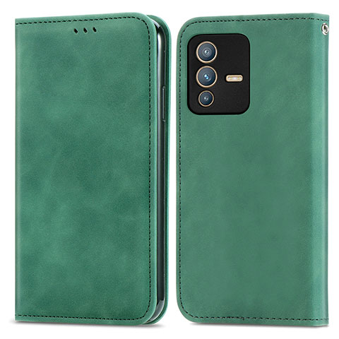 Funda de Cuero Cartera con Soporte Carcasa S04D para Vivo V23 5G Verde