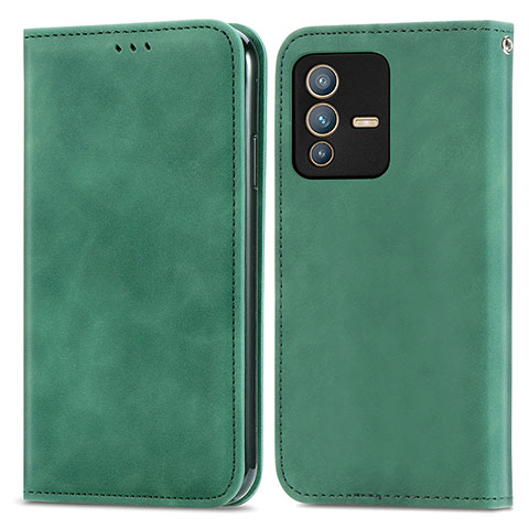 Funda de Cuero Cartera con Soporte Carcasa S04D para Vivo V23 Pro 5G Verde