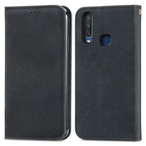 Funda de Cuero Cartera con Soporte Carcasa S04D para Vivo Y3s Negro