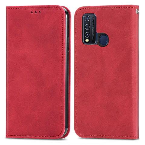 Funda de Cuero Cartera con Soporte Carcasa S04D para Vivo Y50 Rojo