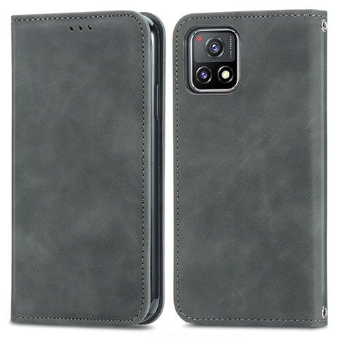 Funda de Cuero Cartera con Soporte Carcasa S04D para Vivo Y52s 5G Gris