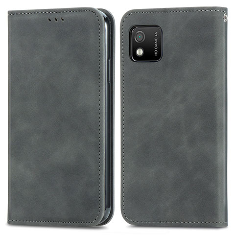 Funda de Cuero Cartera con Soporte Carcasa S04D para Wiko Y52 Gris