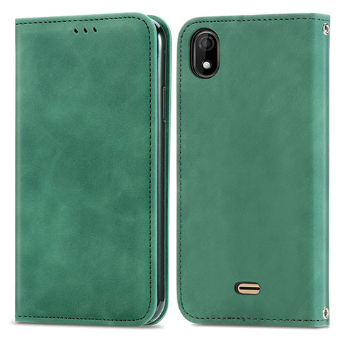 Funda de Cuero Cartera con Soporte Carcasa S04D para Wiko Y61 Verde