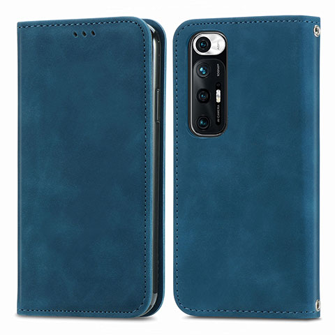 Funda de Cuero Cartera con Soporte Carcasa S04D para Xiaomi Mi 10S 5G Azul