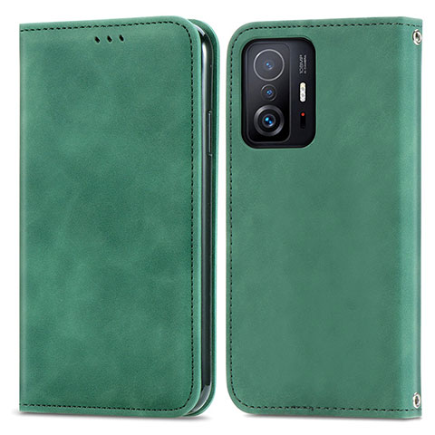 Funda de Cuero Cartera con Soporte Carcasa S04D para Xiaomi Mi 11T 5G Verde