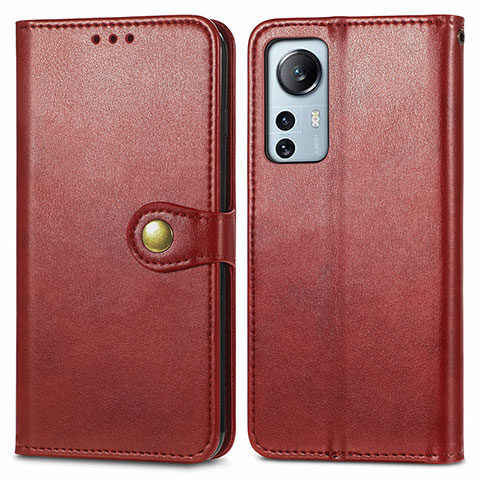 Funda de Cuero Cartera con Soporte Carcasa S04D para Xiaomi Mi 12 Lite 5G Rojo