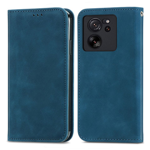 Funda de Cuero Cartera con Soporte Carcasa S04D para Xiaomi Mi 13T 5G Azul