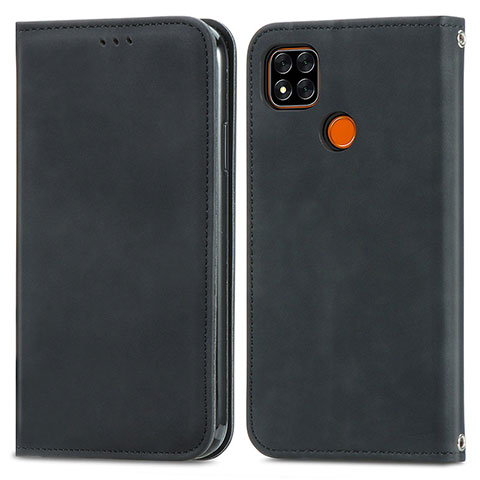 Funda de Cuero Cartera con Soporte Carcasa S04D para Xiaomi POCO C3 Negro