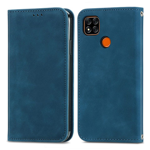 Funda de Cuero Cartera con Soporte Carcasa S04D para Xiaomi POCO C31 Azul