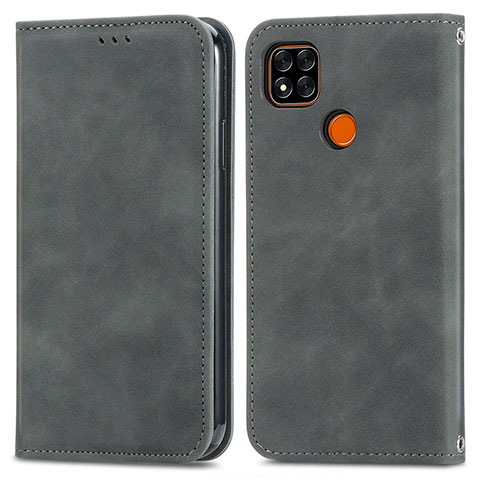 Funda de Cuero Cartera con Soporte Carcasa S04D para Xiaomi POCO C31 Gris