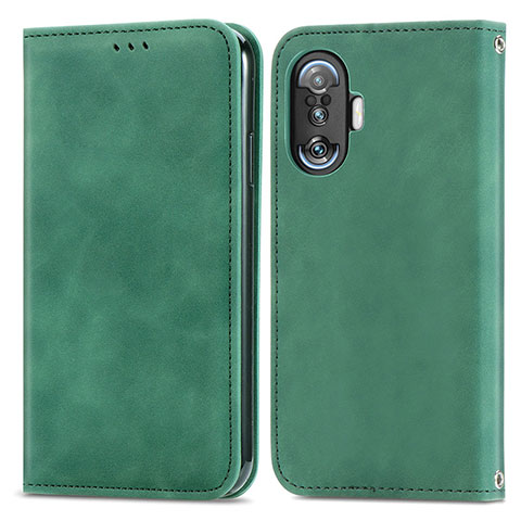 Funda de Cuero Cartera con Soporte Carcasa S04D para Xiaomi Poco F3 GT 5G Verde