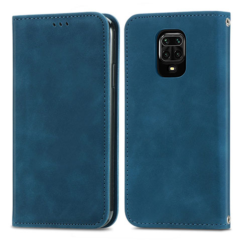 Funda de Cuero Cartera con Soporte Carcasa S04D para Xiaomi Poco M2 Pro Azul