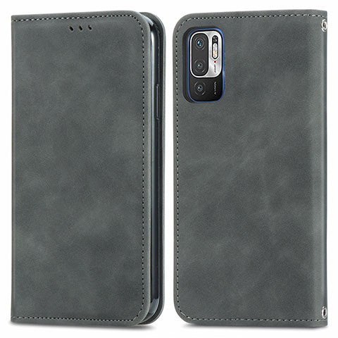 Funda de Cuero Cartera con Soporte Carcasa S04D para Xiaomi POCO M3 Pro 5G Gris