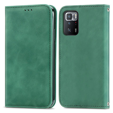 Funda de Cuero Cartera con Soporte Carcasa S04D para Xiaomi Poco X3 GT 5G Verde